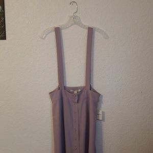 Forever21 Longline button up skirt w/ suspenders